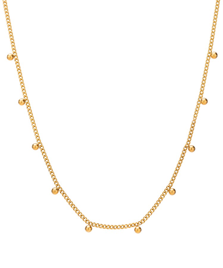 Troli Módní pozlacený náhrdelník s korálky - Náhrdelníky