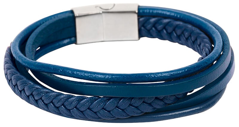 Troli Modrý náramek z kožených pásků Leather Troli Modrý náramek z kožených pásků Leather - Náramky Kožené náramky