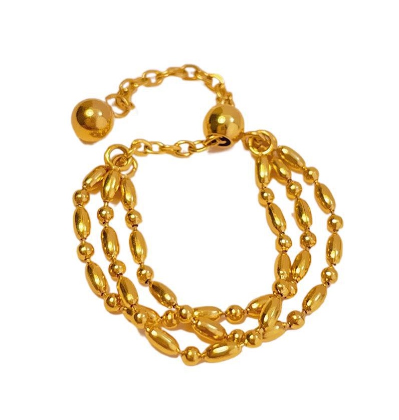 Troli Nastavitelný řetízkový prsten z&nbsp;pozlacené oceli - Prsteny Prsteny bez kamínku