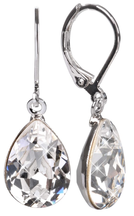 Levien Elegantní náušnice s krystaly Pear Crystal - Náušnice Visací náušnice