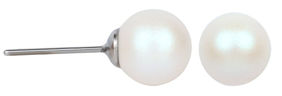 Levien Jemné perlové náušnice Pearl Pearlescent White - Náušnice Pecky