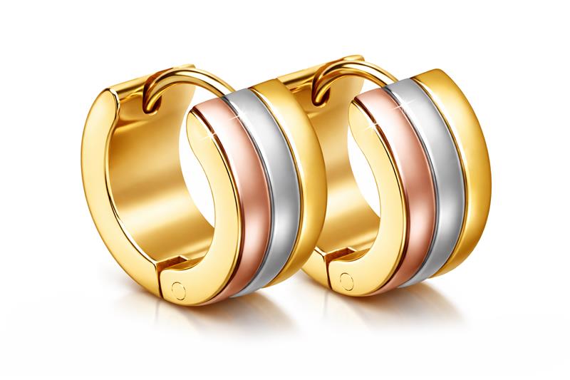 Troli Ocelové tricolor náušnice kroužky - Náušnice Kruhy