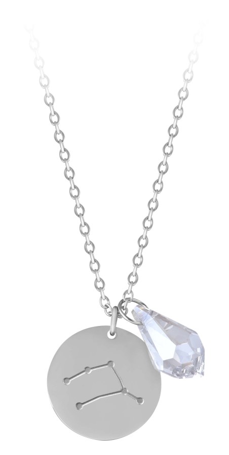 Troli Ocelový náhrdelník Kozoroh se zirkonem (řetízek, 2x přívěsek) - Náhrdelníky