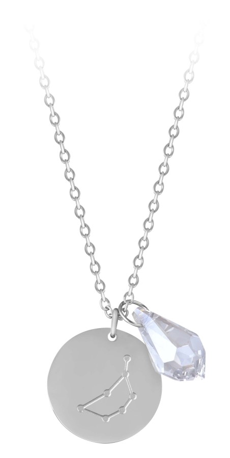 Troli Ocelový náhrdelník Panna se zirkonem (řetízek, 2x přívěsek)