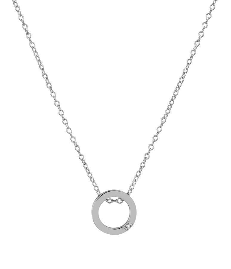 Troli Ocelový náhrdelník s kruhovým přívěskem VESN0743S - Náhrdelníky