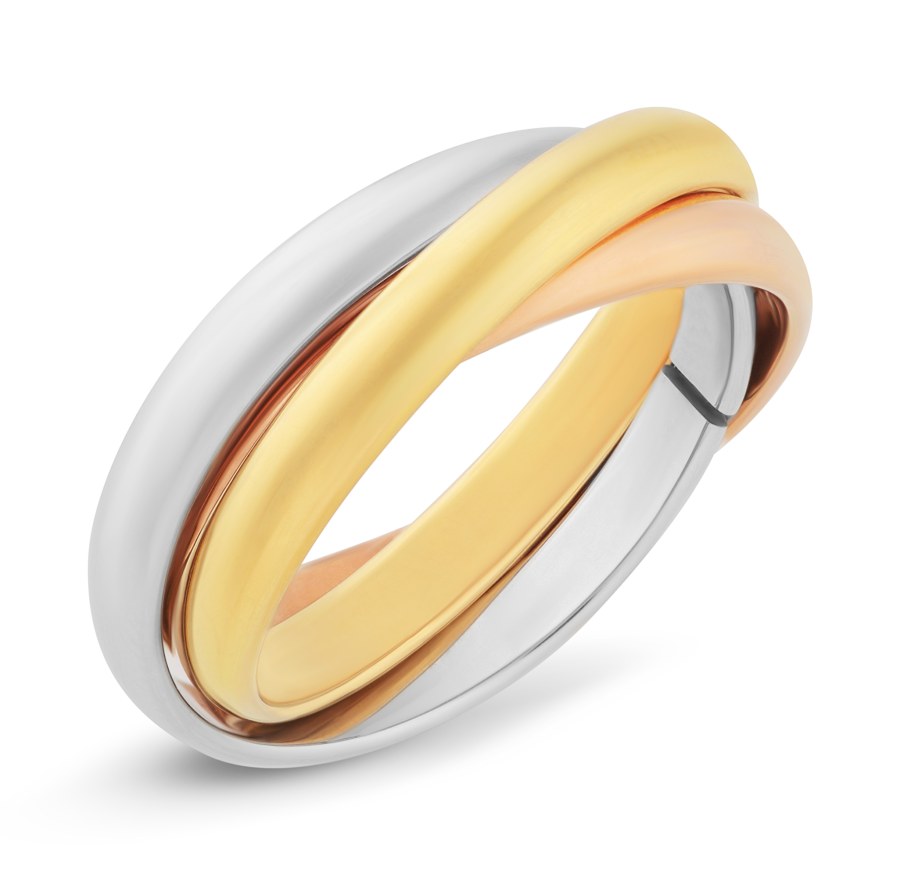 Troli Ocelový tricolor prsten KRS-247 52 mm - Prsteny Prsteny bez kamínku