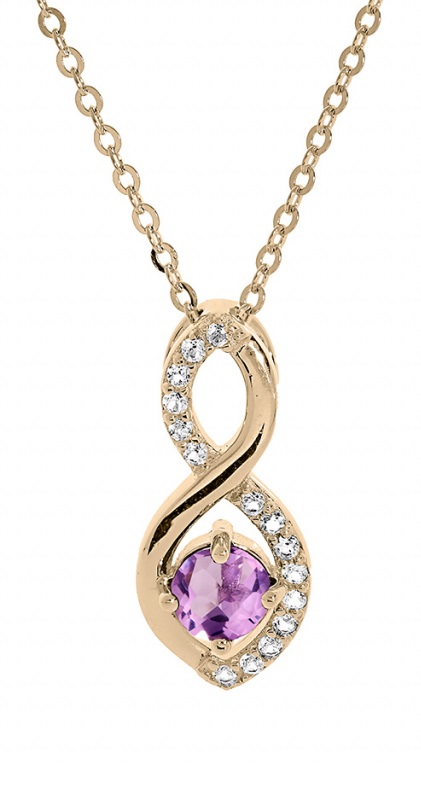 Troli Okouzlující pozlacený náhrdelník s ametystem PO/SP08340AM - Náhrdelníky