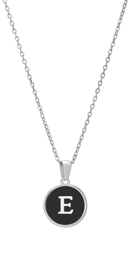 Troli Originální ocelový náhrdelník s písmenem E - Náhrdelníky