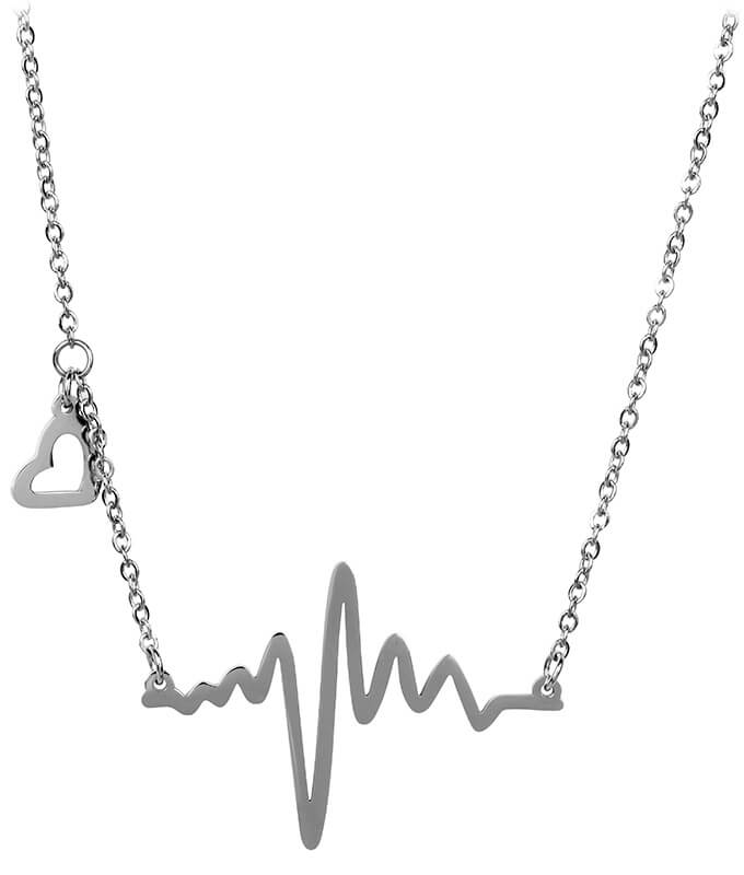 Troli Originální ocelový náhrdelník Srdeční tep KNSC-253 - Náhrdelníky