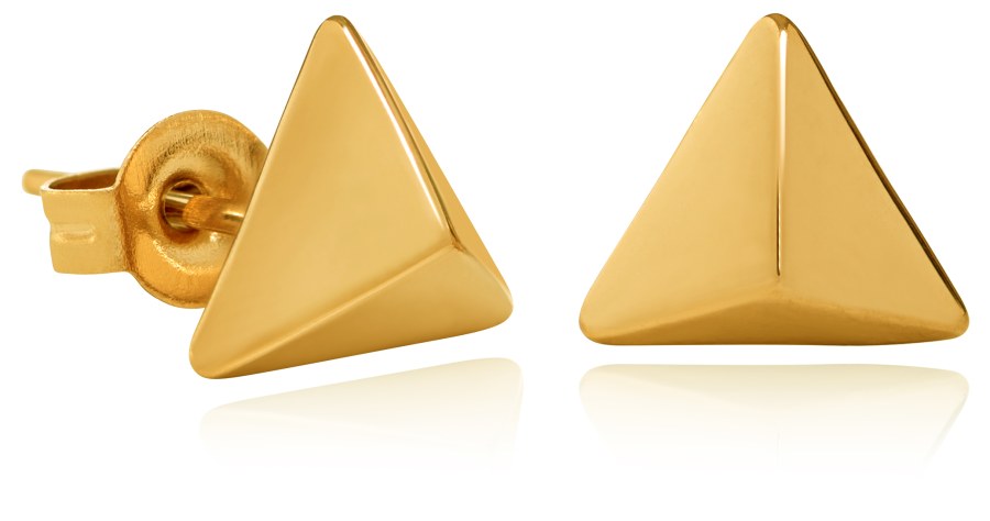 Troli Pozlacené trojúhelníkové náušnice z oceli VAAXF063G - Náušnice Pecky