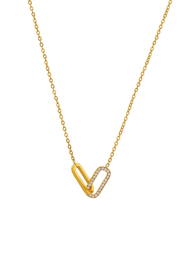 Troli Elegantní pozlacený náhrdelník se zirkony Gold