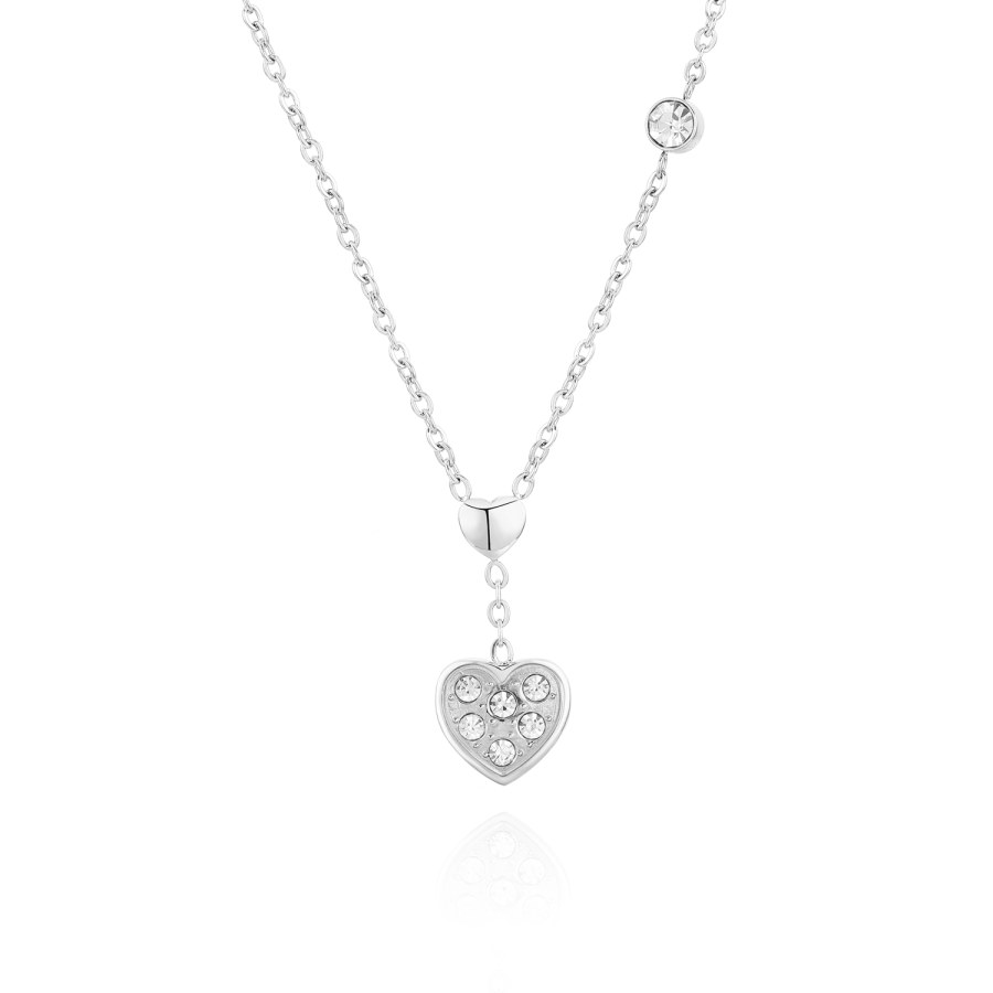 Troli Romantický ocelový náhrdelník s krystaly VSN028S - Náhrdelníky