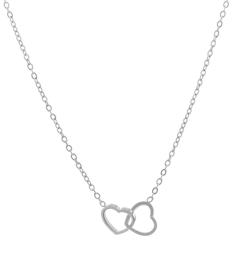 Troli Romantický ocelový náhrdelník se srdíčky - Náhrdelníky