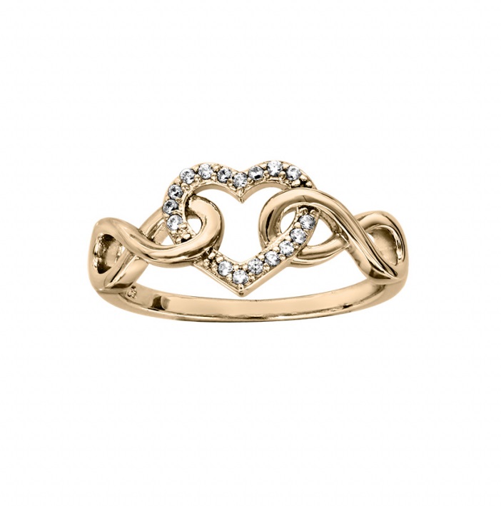 Troli Romantický pozlacený prsten se zirkony PO/SR03861A 54 mm - Prsteny Prsteny s kamínkem