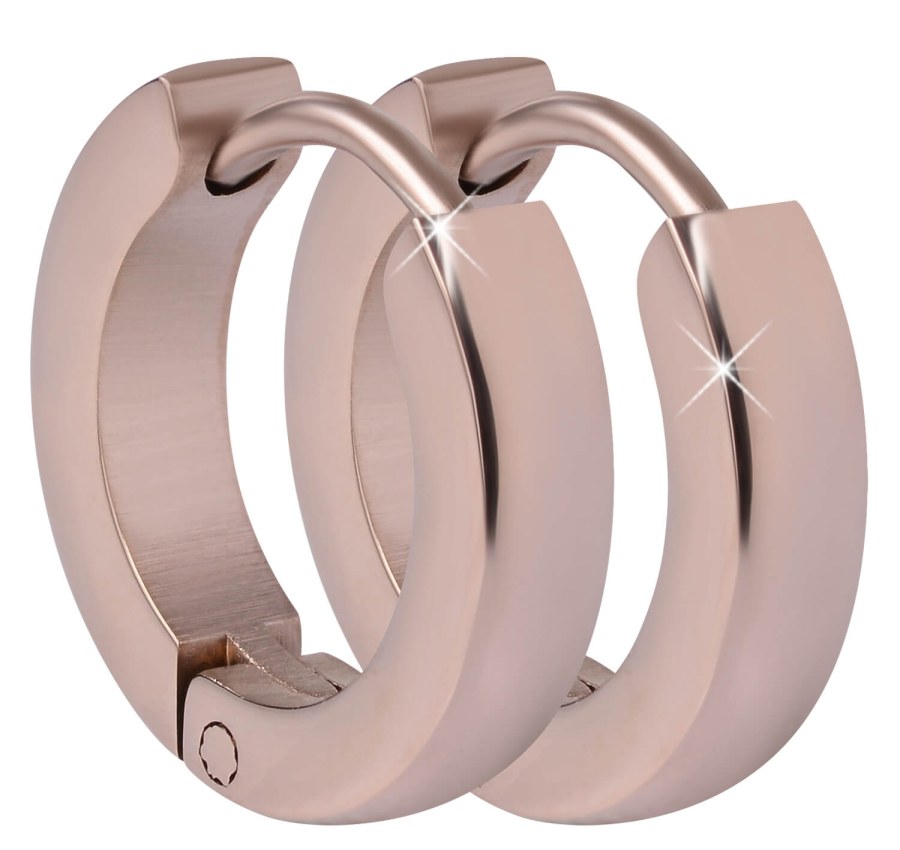 Troli Růžově pozlacené ocelové náušnice kroužky - Náušnice Kruhy