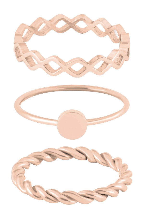 Troli Růžově zlacená sada ocelových prstenů 50 mm - Prsteny Prsteny bez kamínku