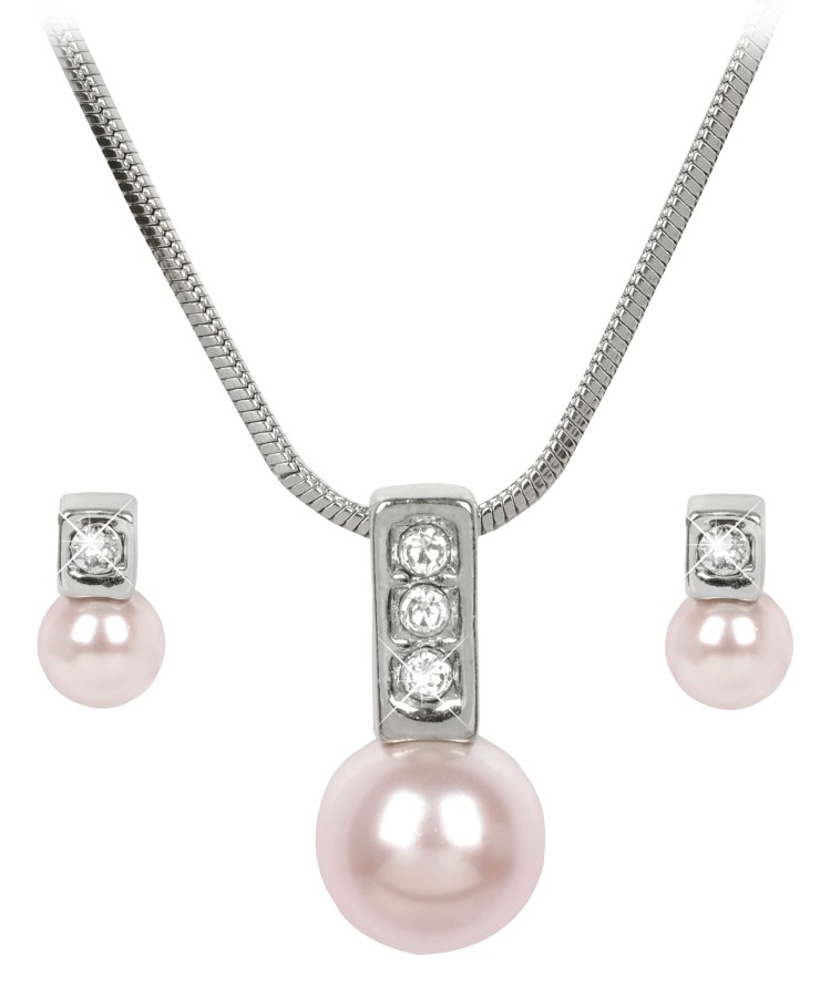 Levien Půvabná sada náhrdelníku a náušnic Pearl Caorle Rosaline - Sety šperků Soupravy šperků