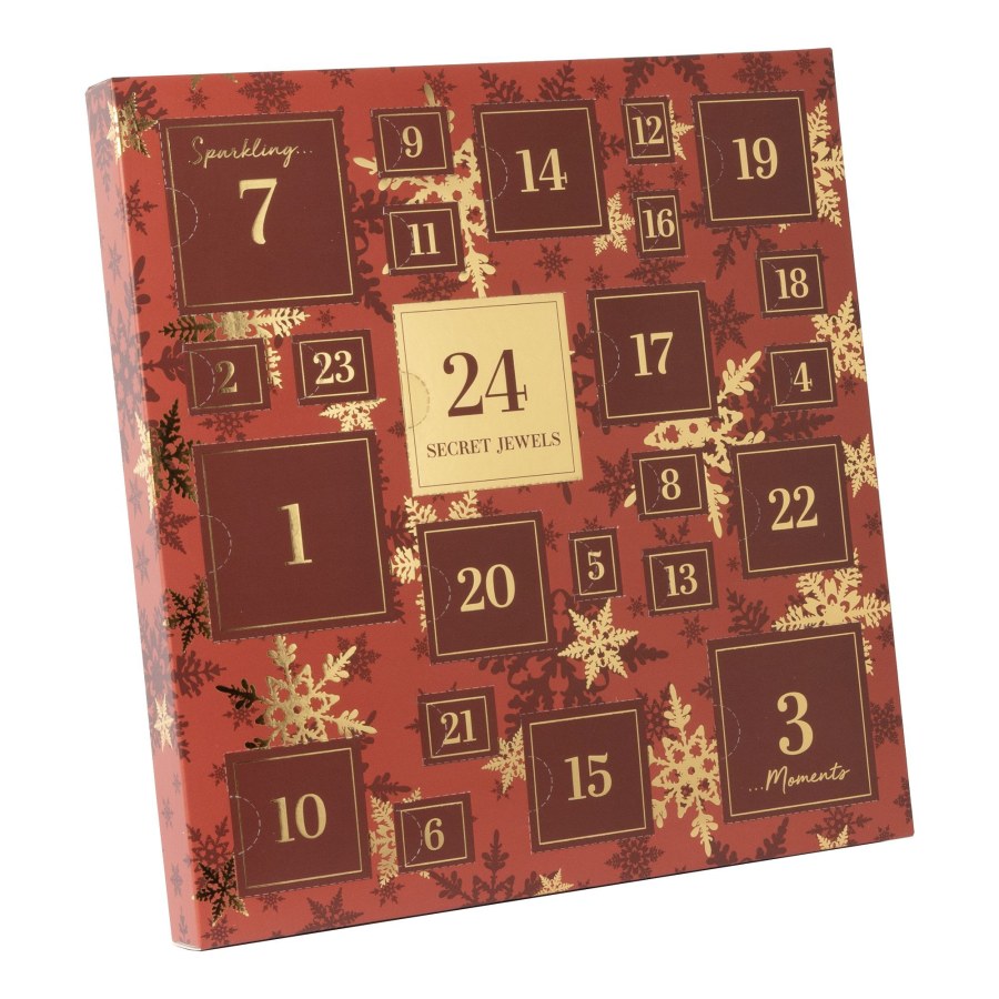 Troli Šperkový adventní kalendář - červený - Sety šperků Soupravy šperků