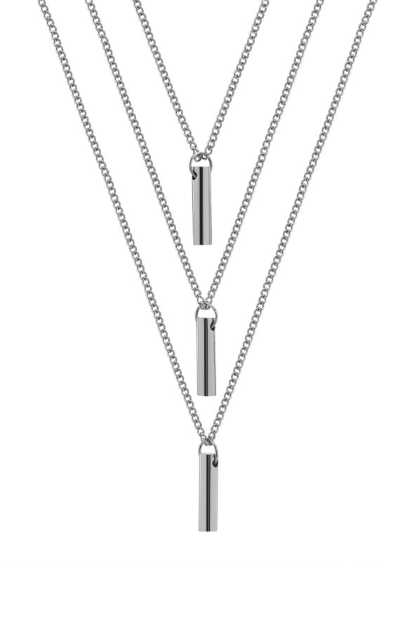 Troli Trojitý ocelový náhrdelník s přívěsky - Náhrdelníky