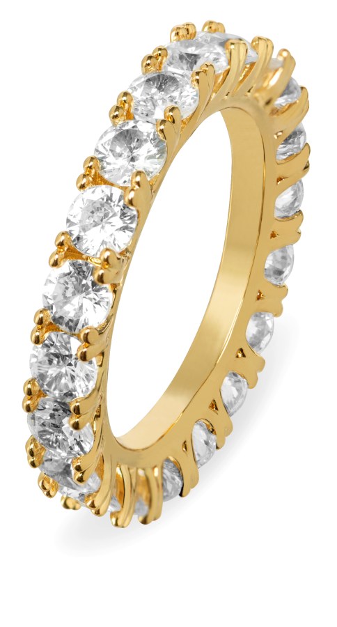 Troli Třpytivý pozlacený prsten se zirkony VBR039G-A 52 mm - Prsteny Prsteny s kamínkem