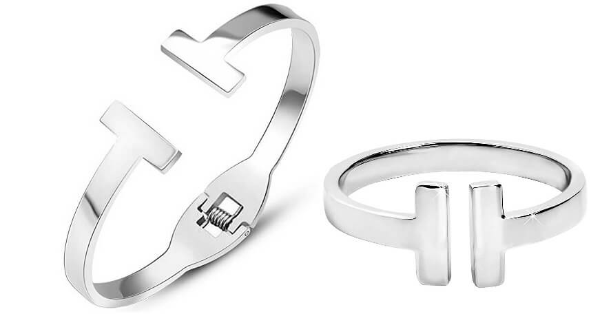 Troli Zvýhodněná ocelová sada šperků pro ženy (náramek, prsten vel. 54) - Prsteny Prsteny bez kamínku