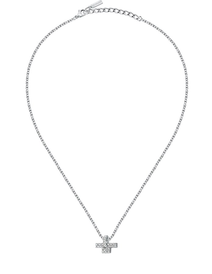 Trussardi Ocelový náhrdelník se zirkony T-Logo TJAXC13 (řetízek, přívěsek) - Náhrdelníky
