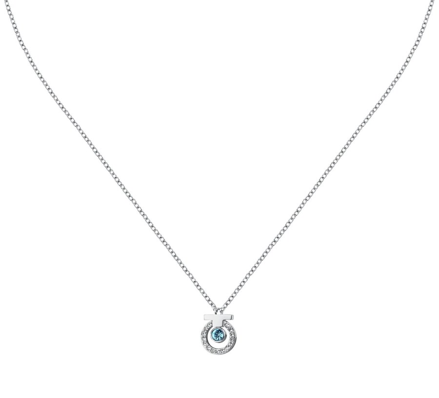 Trussardi Elegantní ocelový náhrdelník se zirkony T-Logo TJAXC55