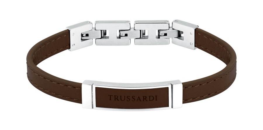 Trussardi Hnědý kožený náramek pro muže T-Leather TJAXZ06 Trussardi Hnědý kožený náramek pro muže T-Leather TJAXZ06 - Náramky Kožené náramky