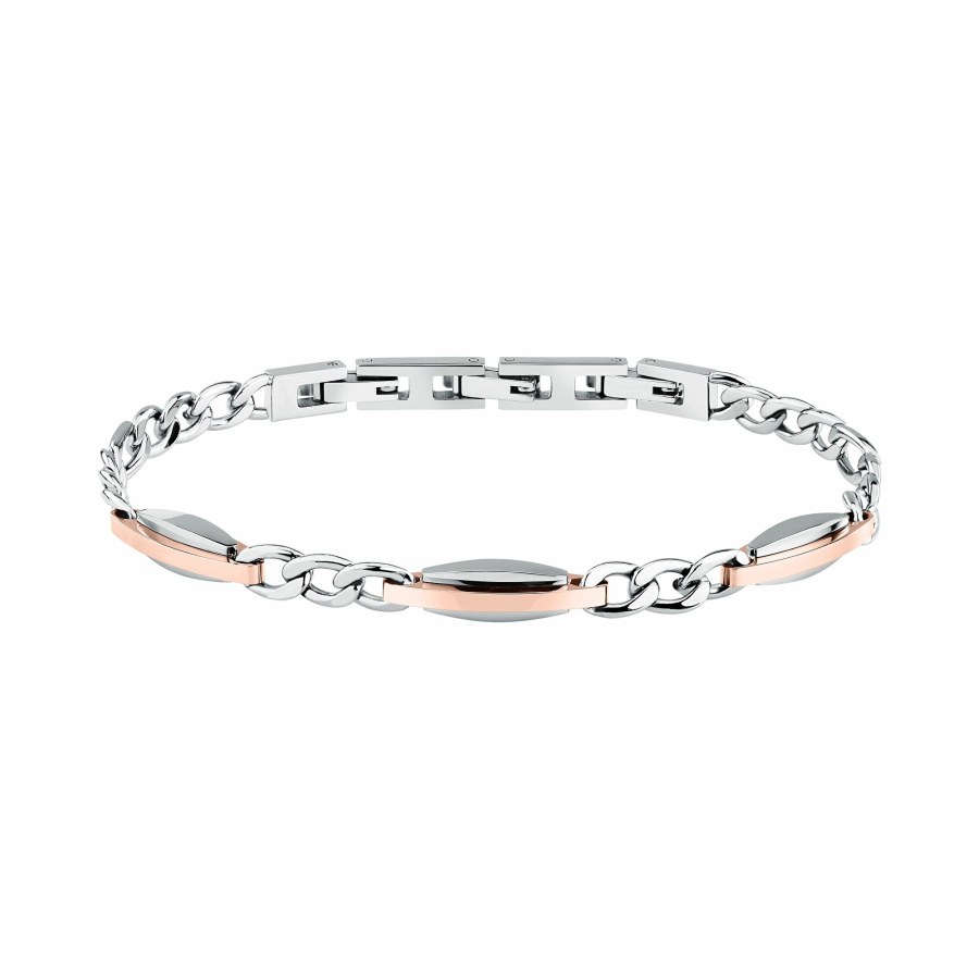 Trussardi Jemný bicolor náramek pro muže T-Steel TJAXV38
