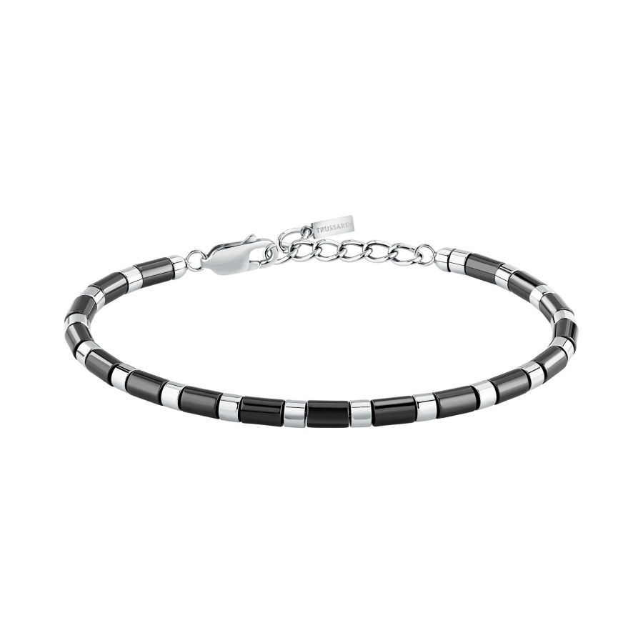 Trussardi Korálkový náramek z&nbsp;černé keramiky a&nbsp;oceli T-Ceramic TJAXE09 - Náramky Korálkové náramky