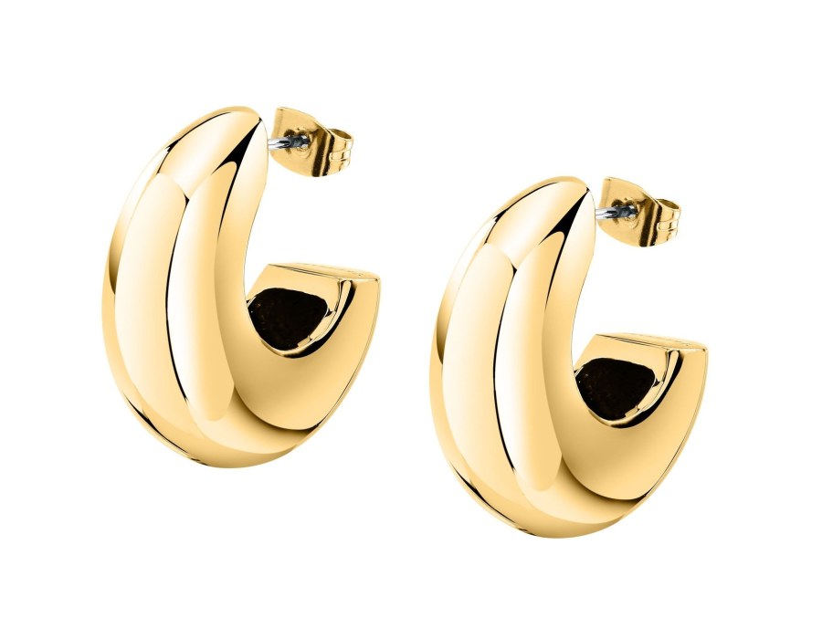 Trussardi Masivní pozlacené kruhy T-Bold TJBJV05 - Náušnice Bez kamínků