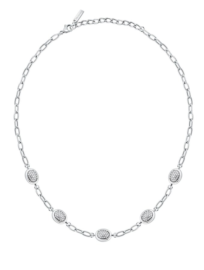 Trussardi Moderní ocelový náhrdelník s&nbsp;krystaly T-Concept TJAYY18 - Náhrdelníky Náhrdelníky s&nbsp;kameny