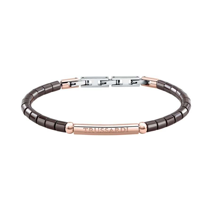 Trussardi Hnědý keramický náramek pro muže T-Ceramic TJAXE02