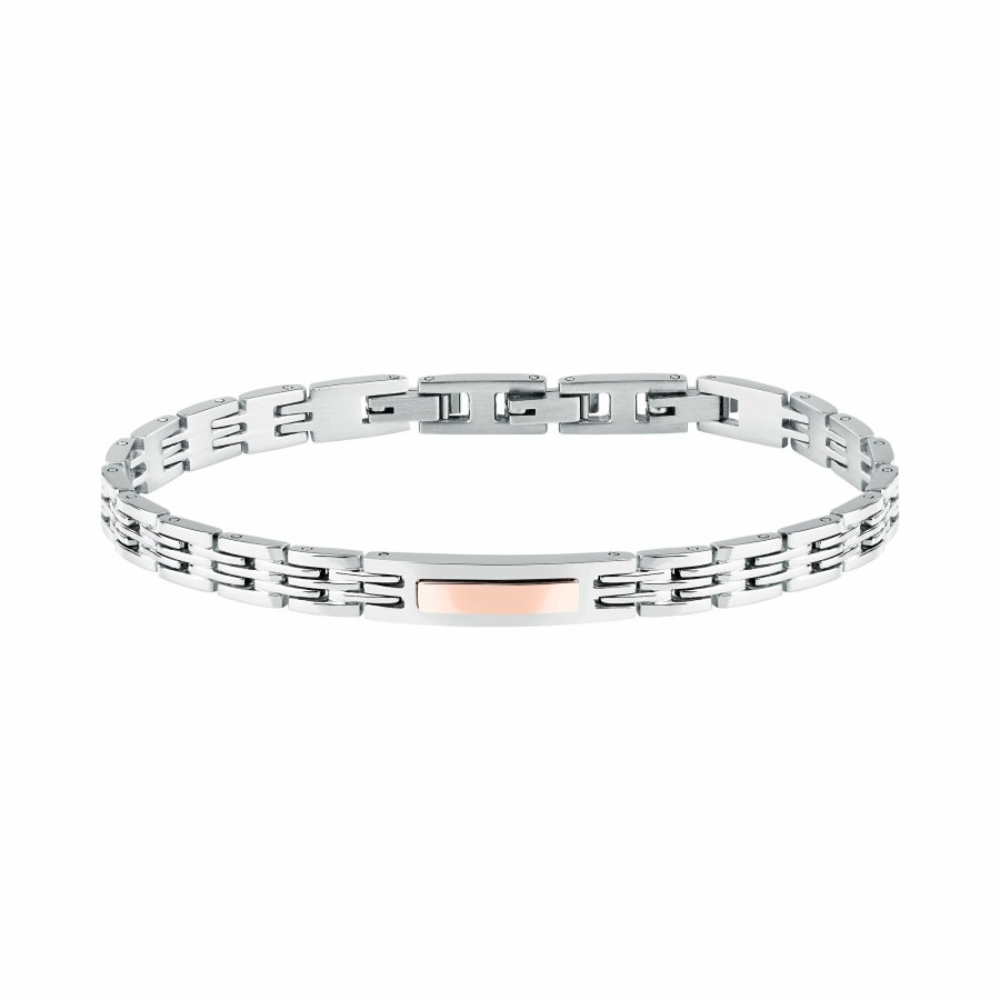 Trussardi Nadčasový bicolor náramek z oceli T-Steel TJAXV34 - Náramky Řetízkové náramky