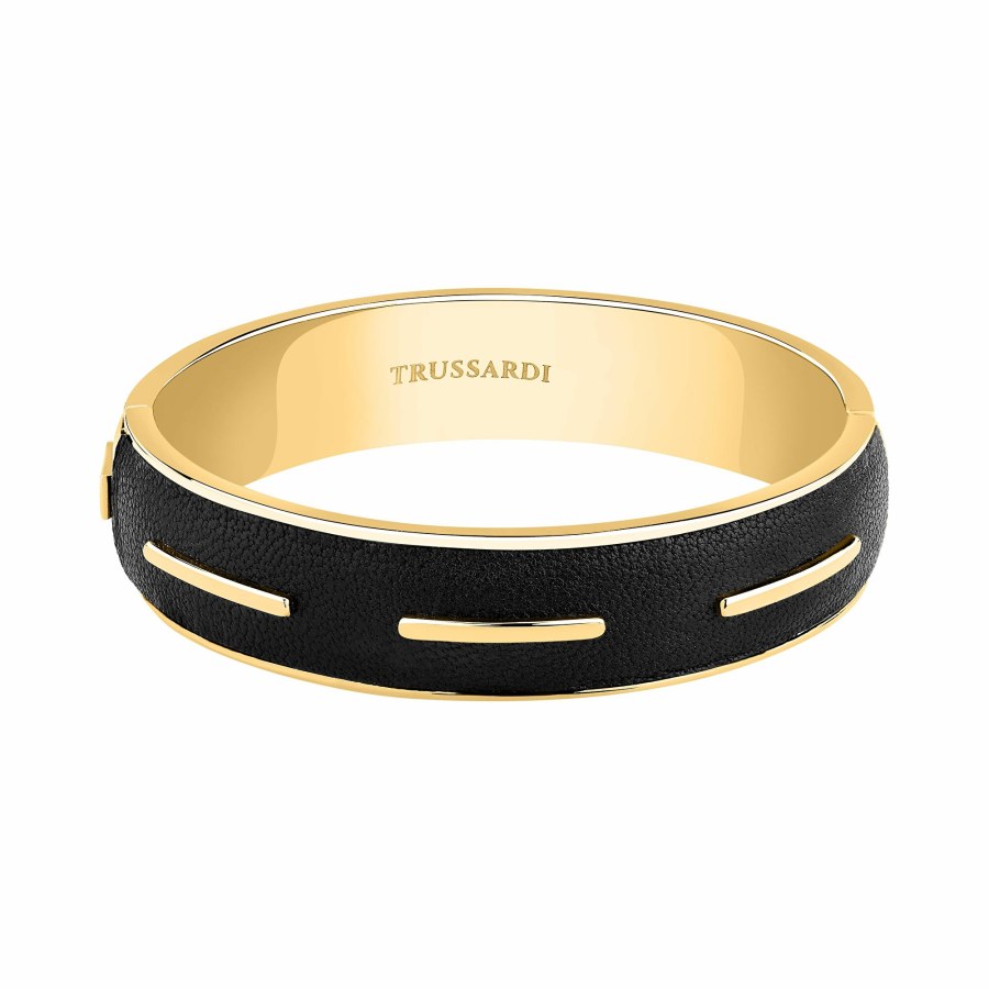 Trussardi Nadčasový pozlacený náramek Archivio TJAYX01 Trussardi Nadčasový pozlacený náramek Archivio TJAYX01 - Náramky Pevné náramky