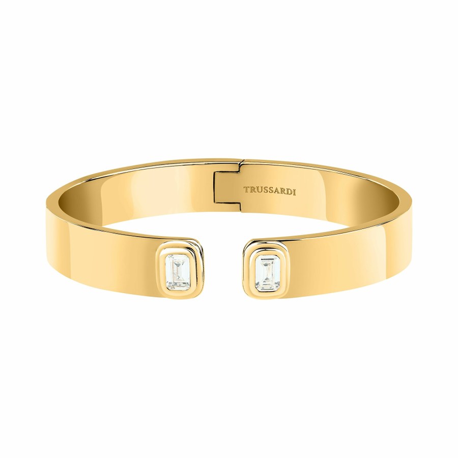 Trussardi Luxusní otevřený pozlacený náramek T-Design TJAYV01 - Náramky Pevné náramky