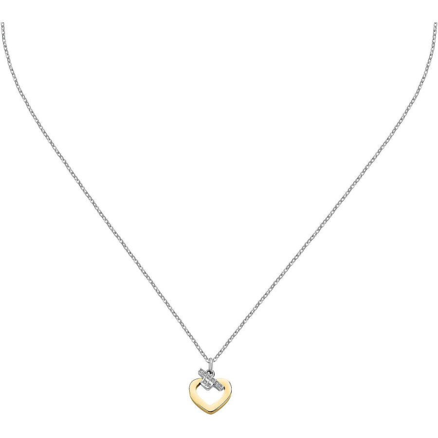 Trussardi Ocelový náhrdelník se zirkony T-Logo TJAXC45 (řetízek, přívěsek) - Náhrdelníky