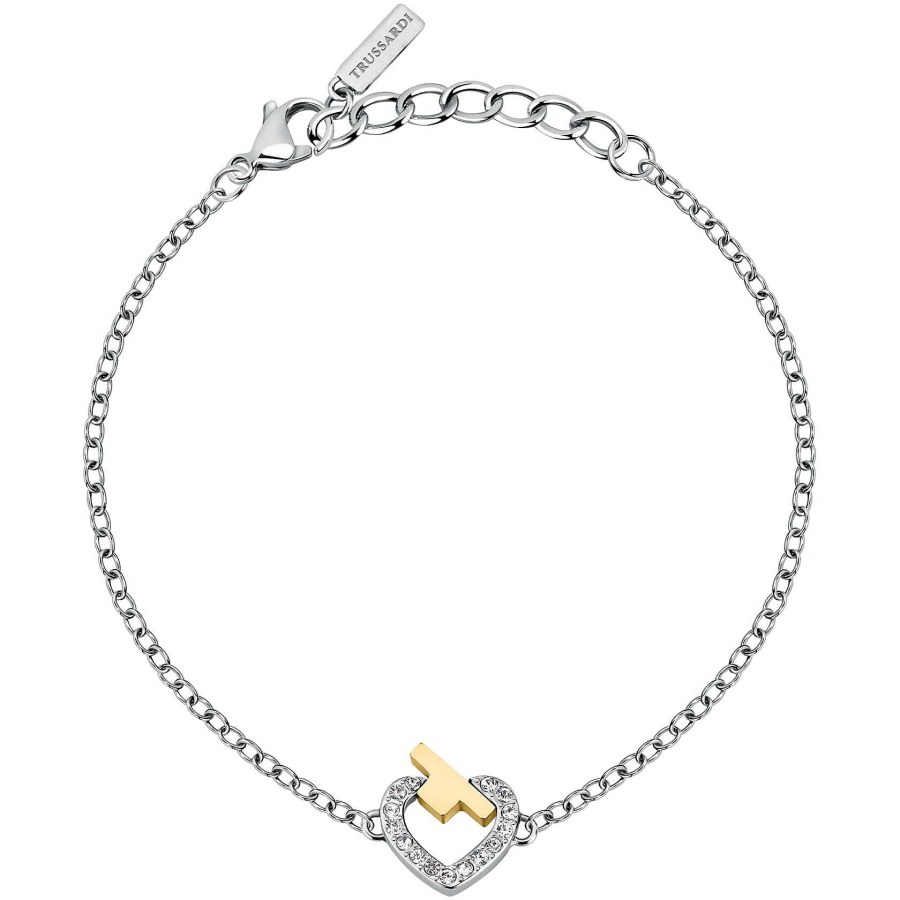 Trussardi Ocelový náramek se zirkony T-Logo TJAXC46 - Náramky Náramky se symboly
