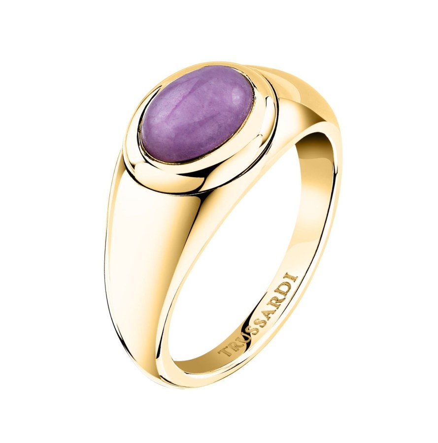 Trussardi Originální pozlacený prsten s&nbsp;mramorem T-Concept TJAYY170 54 mm - Prsteny Prsteny s&nbsp;kamínkem