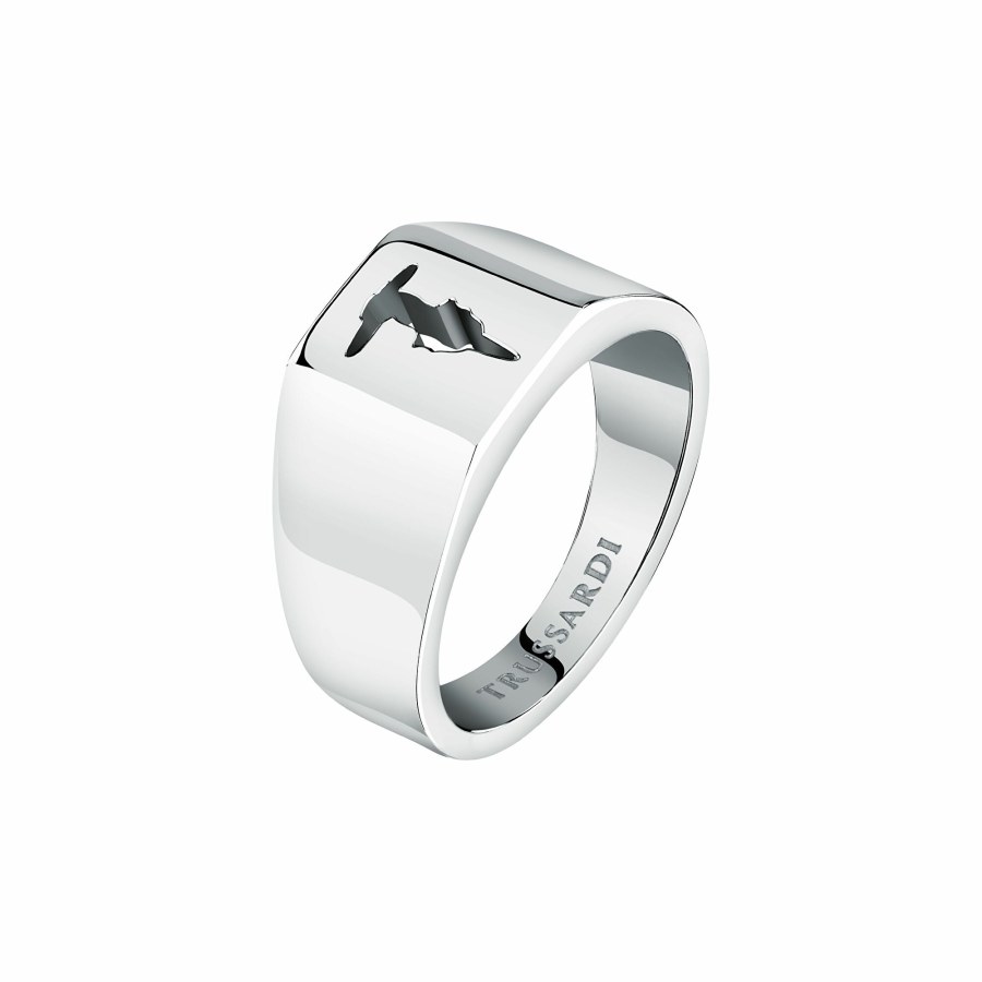 Trussardi Pánský fashion ocelový prsten T-Steel TJAXV450 61 mm - Prsteny Prsteny bez kamínku