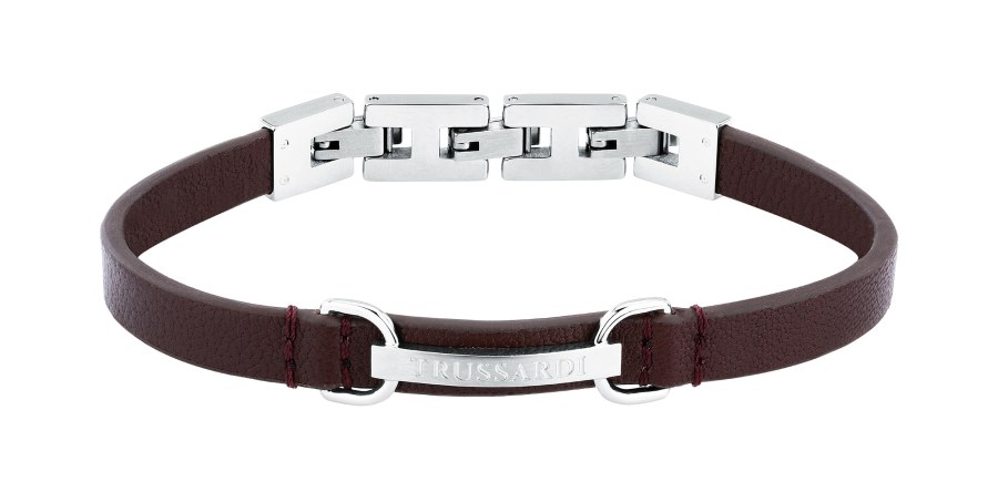 Trussardi Pánský náramek z hnědé kůže T-Leather TJAXZ07 Trussardi Pánský náramek z hnědé kůže T-Leather TJAXZ07 - Náramky Kožené náramky