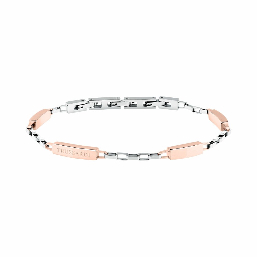 Trussardi Slušivý bicolor náramek pro muže T-Steel TJAXV36
