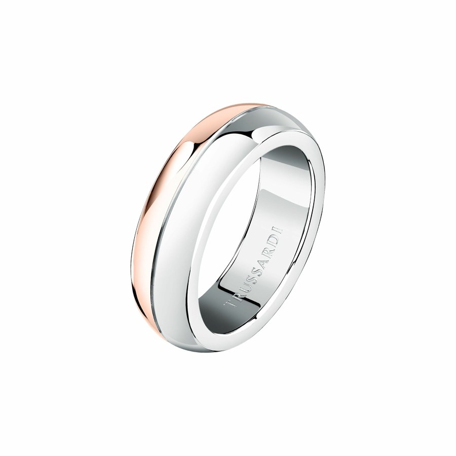 Trussardi Slušivý bicolor prsten pro muže T-Steel TJAXV410 67 mm