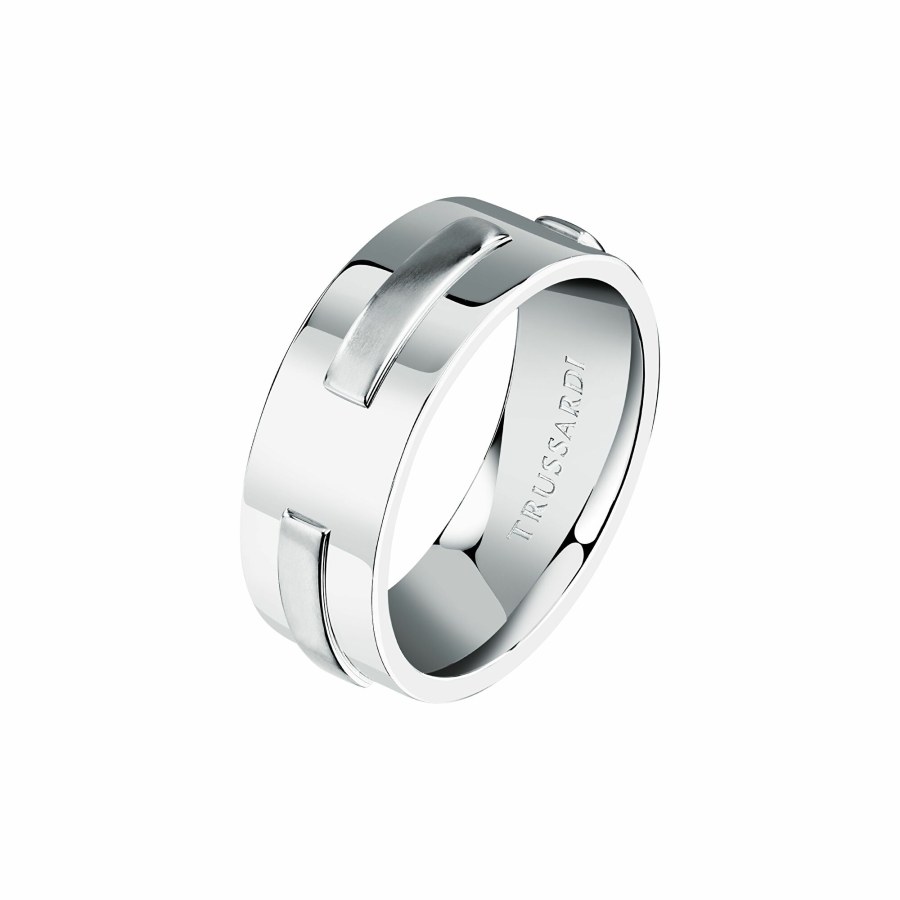 Trussardi Slušivý ocelový prsten pro muže T-Steel TJAXV420 63 mm