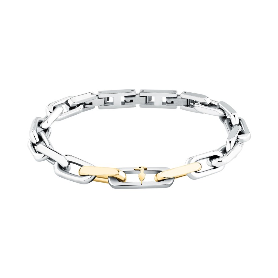 Trussardi Výrazný pánský bicolor náramek z oceli T-Steel TJAXV65