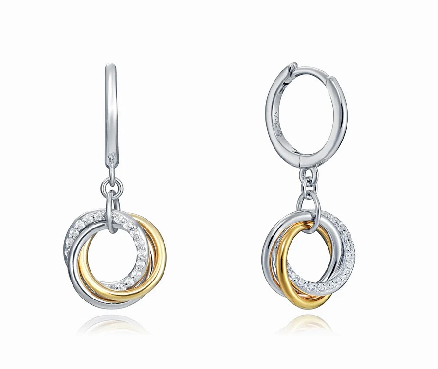 Viceroy Bicolor stříbrné visací náušnice Elegant 13033E100-39