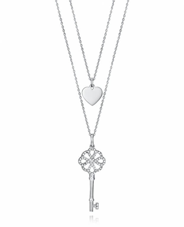 Viceroy Dvojitý ocelový náhrdelník s přívěsky Fashion 15063C01010 - Náhrdelníky