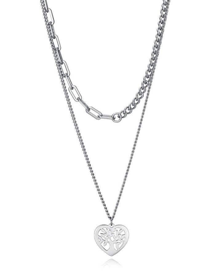 Viceroy Dvojitý ocelový náhrdelník se stromem života Kiss 15106C01000 - Náhrdelníky