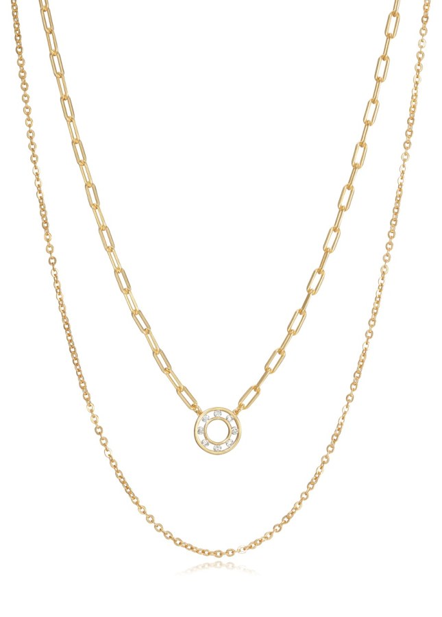 Viceroy Dvojitý pozlacený náhrdelník Elegant 13037C100-36
