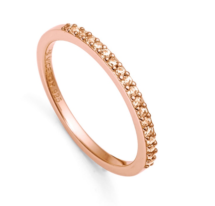 Viceroy Elegantní bronzový prsten se zirkony Clasica 9118A014 56 mm - Prsteny Prsteny s kamínkem